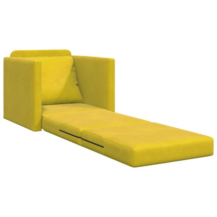 Canapé-lit avec coussin Jaune foncé 74 x 77 x 81 cm Velours