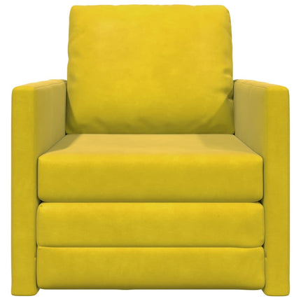 Canapé-lit avec coussin Jaune foncé 74 x 77 x 81 cm Velours