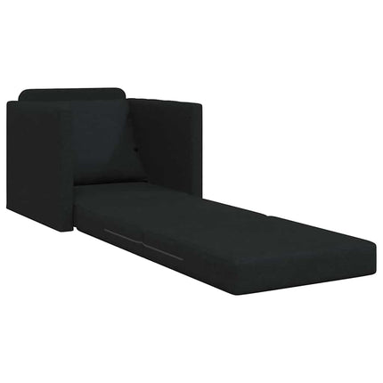Canapé-lit avec coussin Noir 74 x 77 x 81 cm tissu