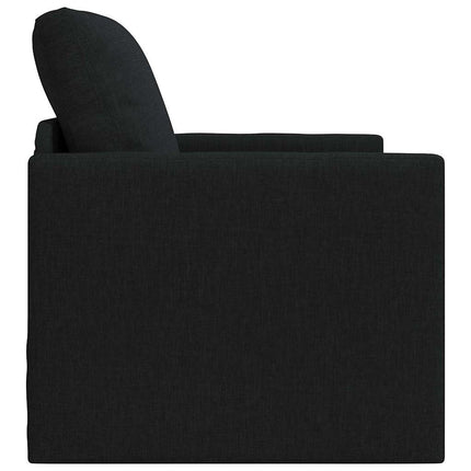 Canapé-lit avec coussin Noir 74 x 77 x 81 cm tissu