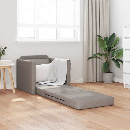 Canapé-lit avec coussin Taupe 74 x 77 x 81 cm tissu