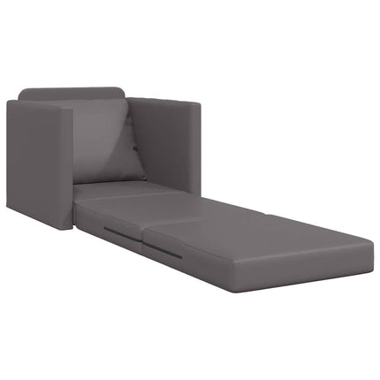 Sofa Lit de Sol avec coussin Gris 74 x 77 x 81 cm Faux cuir