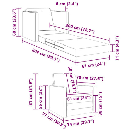 Sofa Lit de Sol avec coussin Gris 74 x 77 x 81 cm Faux cuir