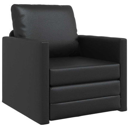 Sofa Lit de Sol avec coussin Noir 74 x 77 x 81 cm Faux cuir