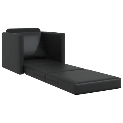 Sofa Lit de Sol avec coussin Noir 74 x 77 x 81 cm Faux cuir