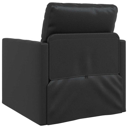 Sofa Lit de Sol avec coussin Noir 74 x 77 x 81 cm Faux cuir