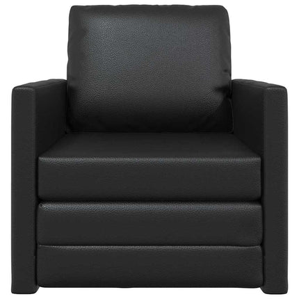 Sofa Lit de Sol avec coussin Noir 74 x 77 x 81 cm Faux cuir
