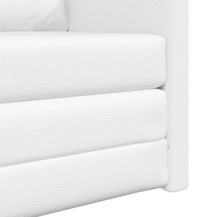 Sofa Lit de Sol avec coussin Blanc 74 x 77 x 81 cm Faux cuir