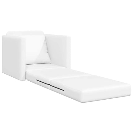 Sofa Lit de Sol avec coussin Blanc 74 x 77 x 81 cm Faux cuir