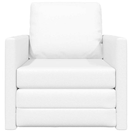Sofa Lit de Sol avec coussin Blanc 74 x 77 x 81 cm Faux cuir