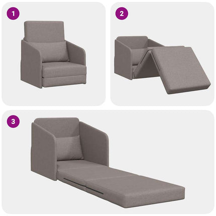 Canapé-Lit Taupe 65 x 80 x 83 cm tissu