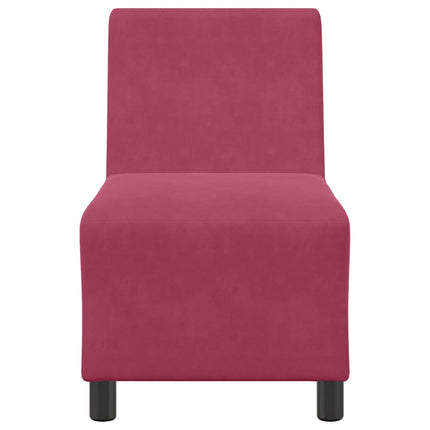 Canapé modulaire sans accoudoirs Rouge vin 55 cm Velours