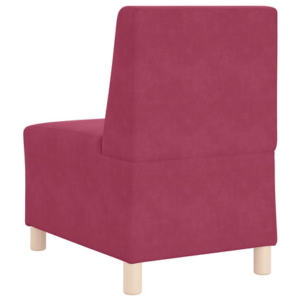 Canapé modulaire sans accoudoirs Rouge vin 55 cm Velours