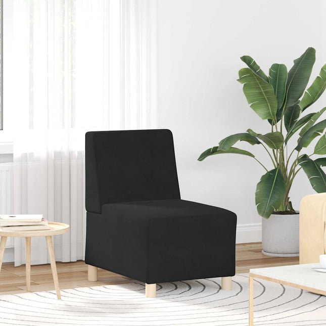 Unité de Sofa Modulaire Sans Accoudoirs Noir 55 x 74 x 82 cm