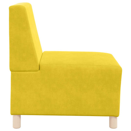 Canapé modulaire sans accoudoirs Jaune 55 cm Velours