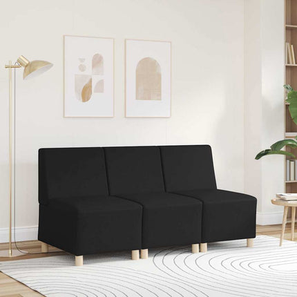 Unité de Sofa Modulaire Sans Accoudoirs Noir 55 x 74 x 82 cm