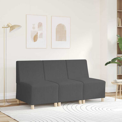 Unité de Sofa Modulaire Sans Accoudoirs Gris foncé