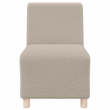 Canapé modulaire sans accoudoirs Gris clair 55 cm Tissu imitation laine bouclée