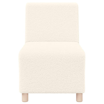 Canapé modulaire sans accoudoirs Crème 55 cm Tissu imitation laine bouclée