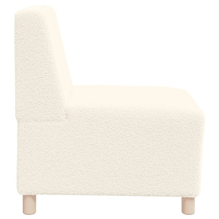 Canapé modulaire sans accoudoirs Crème 55 cm Tissu imitation laine bouclée