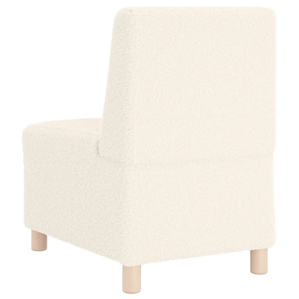 Canapé modulaire sans accoudoirs Crème 55 cm Tissu imitation laine bouclée