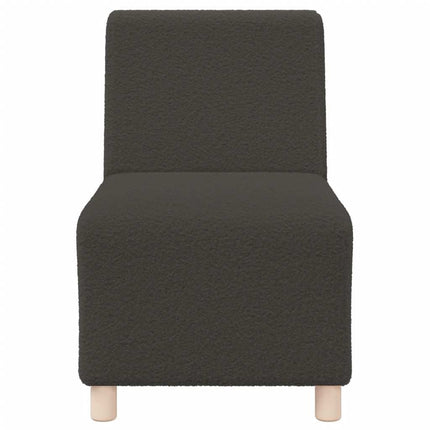 Canapé modulaire sans accoudoirs Gris foncé 55 cm Tissu bouclé aspect laine