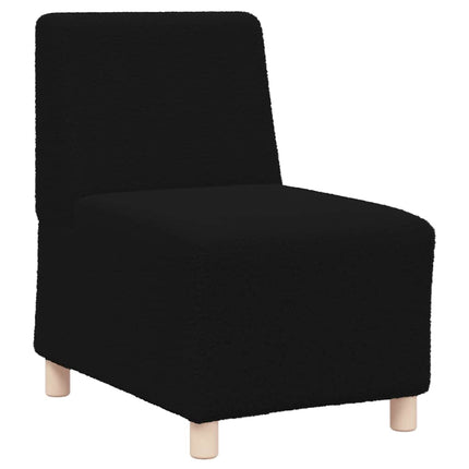 Canapé modulaire sans accoudoirs Noir 55 cm Tissu bouclé aspect laine