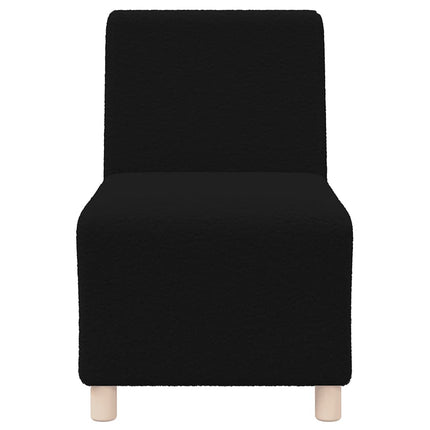 Canapé modulaire sans accoudoirs Noir 55 cm Tissu bouclé aspect laine