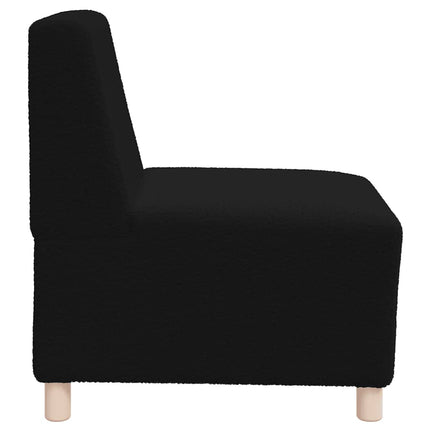 Canapé modulaire sans accoudoirs Noir 55 cm Tissu bouclé aspect laine