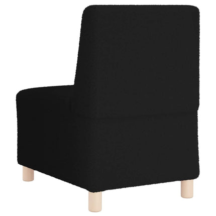 Canapé modulaire sans accoudoirs Noir 55 cm Tissu bouclé aspect laine