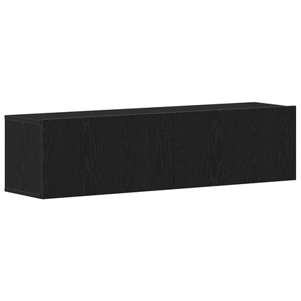Meuble TV chêne noir 120x30x30,5 cm bois d'ingénierie