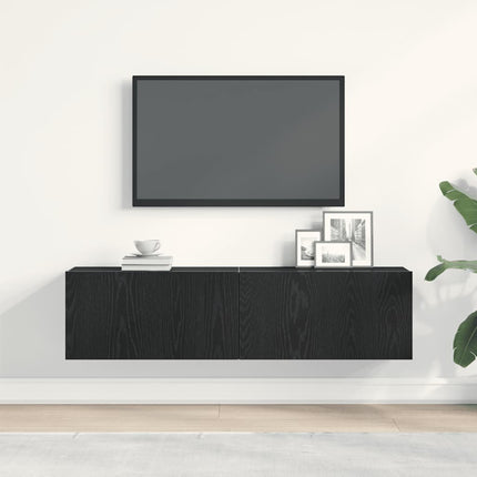 Meuble TV chêne noir 120x30x30,5 cm bois d'ingénierie