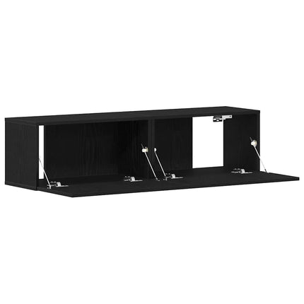 Meuble TV chêne noir 120x30x30,5 cm bois d'ingénierie
