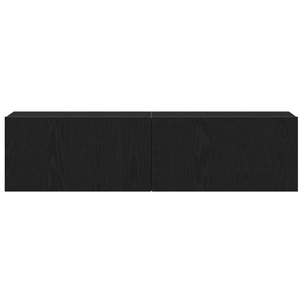 Meuble TV chêne noir 120x30x30,5 cm bois d'ingénierie