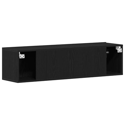 Meuble TV chêne noir 120x30x30,5 cm bois d'ingénierie