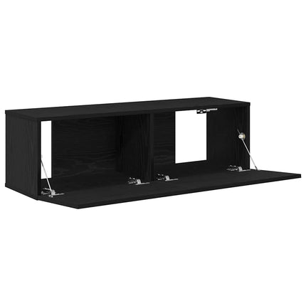 Meuble TV 2 pcs Noir 100 x 30 x 30 cm Bois d'ingénierie