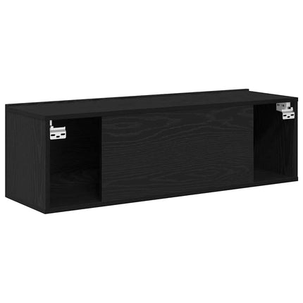 Meuble TV 2 pcs Noir 100 x 30 x 30 cm Bois d'ingénierie