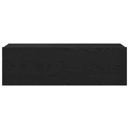 Meuble TV 2 pcs Noir 100 x 30 x 30 cm Bois d'ingénierie