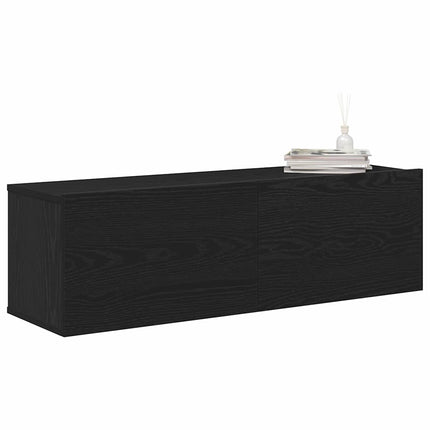 Meuble TV 2 pcs Noir 100 x 30 x 30 cm Bois d'ingénierie