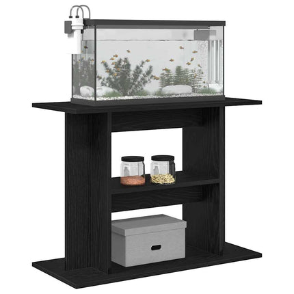 Support pour aquarium chêne noir 80x35x60cm bois d'ingénierie