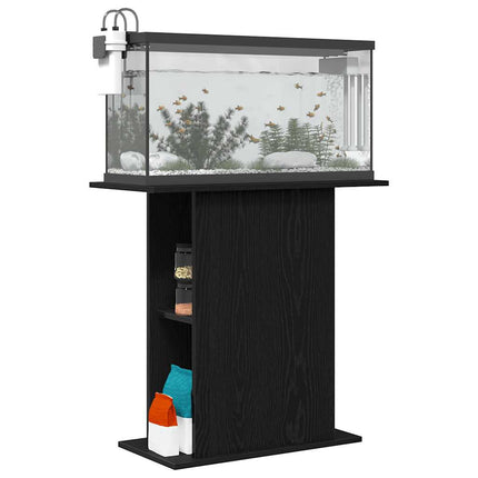 Support d'aquarium Chêne noir 75x36x72,5 cm Bois d'ingénierie