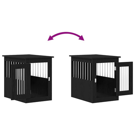 Meuble pour cage à chien en chêne noir 45 x 62 x 59 cm Bois d'ingénierie