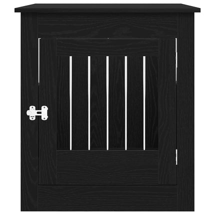 Meuble pour cage à chien en chêne noir 64,5 x 80 x 71 cm en bois d'ingénierie
