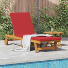 Transat 1-Personne Marron 63 X 199 X 85Cm Bois D'acacia Massif Rouge Chaise longue