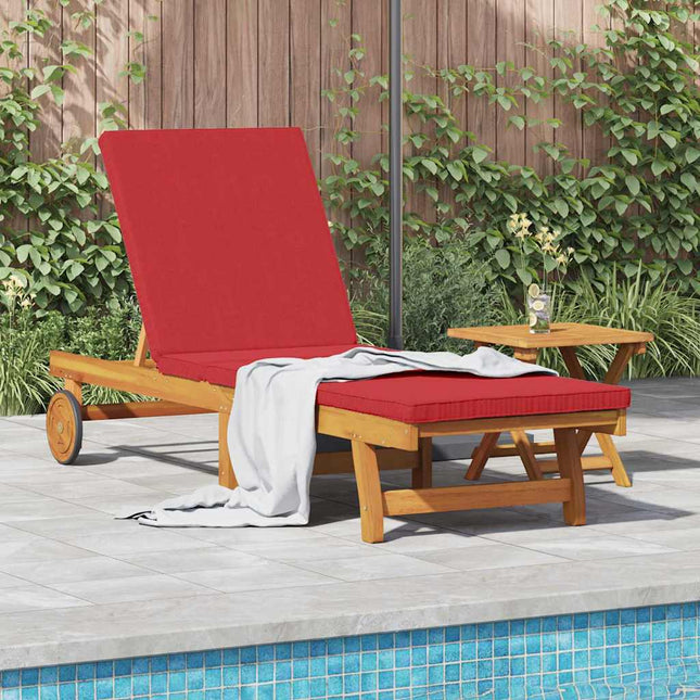 Transat 1-Personne Marron 63 X 199 X 85Cm Bois D'acacia Massif Rouge Chaise longue
