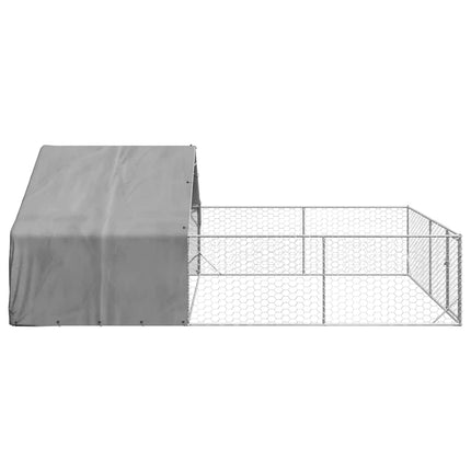 Niche d'extérieur pour chien enclos 6x3x1,9 m acier galvanisé
