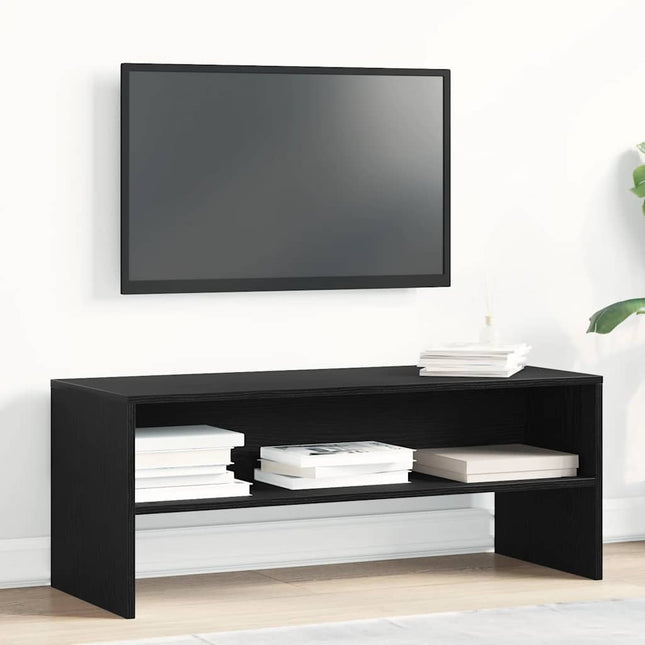 Meuble TV chêne noir 100x40x40 cm bois d'ingénierie