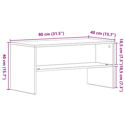 Meuble TV chêne noir 80x40x40 cm bois d'ingénierie