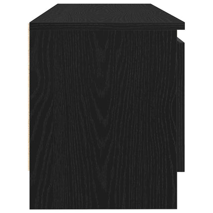 Meuble TV chêne noir 102x30x36 cm bois d'ingénierie