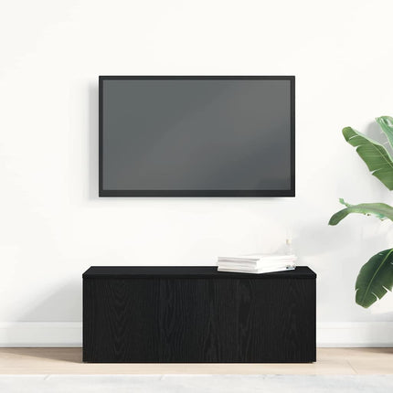 Meuble TV avec tiroir Chêne noir 80x34x30 cm Bois d'ingénierie
